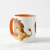 Cute Loving Cartoon Lion Dad en Cub Mok (Voorkant links)