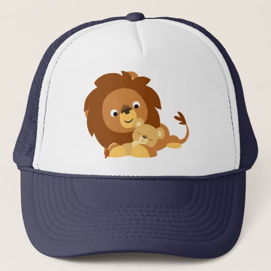 Cute Loving Cartoon Lion Dad en Cub Pet (Voorkant)