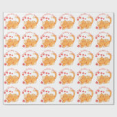 Cute Loving Oranje Tabby Kitten Cadeaupapier (Vlak)