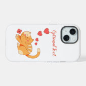 Cute Loving Oranje Tabby Kitten iPhone 15 Case (Achterkant horizontaal)