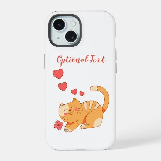 Cute Loving Oranje Tabby Kitten iPhone 15 Case (Achterkant)