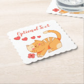 Cute Loving Oranje Tabby Kitten Kartonnen Onderzetters (Gebogen)