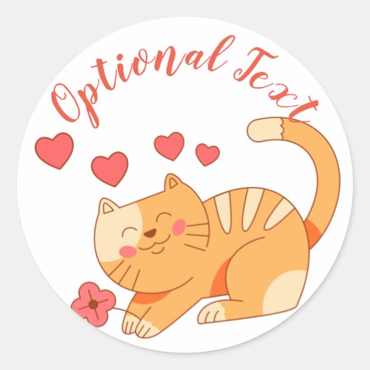 Cute Loving Oranje Tabby Kitten Ronde Sticker (Voorkant)