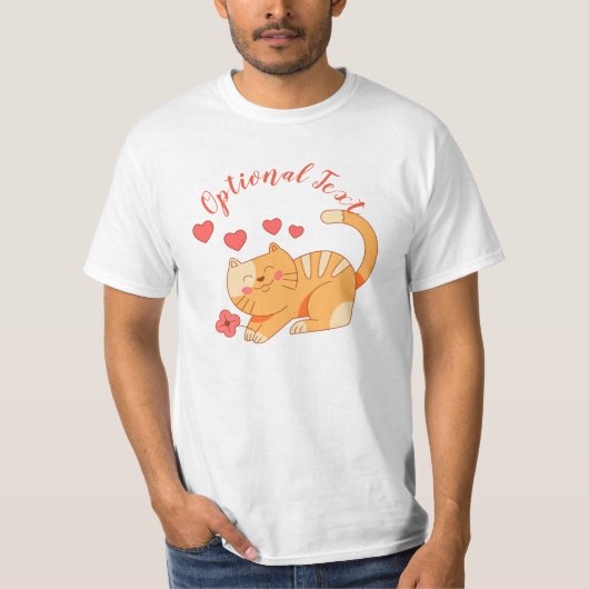 Cute Loving Oranje Tabby Kitten   T-shirt (Voorkant)