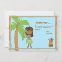 Cute Luau Boy Dank je kaart