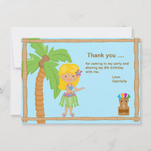 Cute Luau Girl met Blonde Hair Hartelijk dank Bedankkaart
