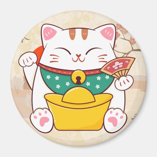Cute Lucky Cat Magneet (Voorkant)