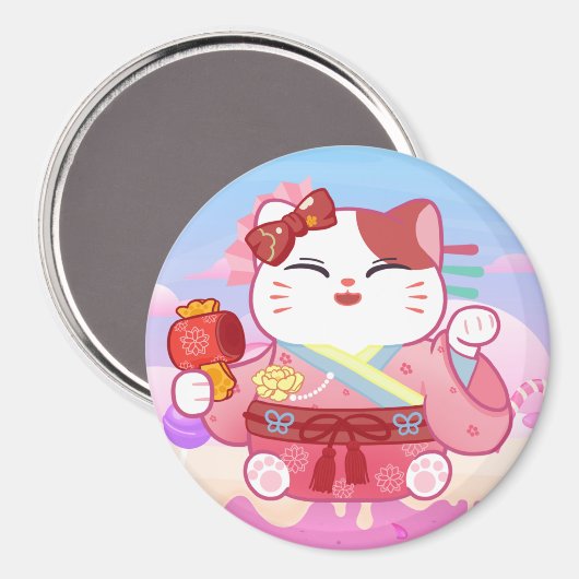 Cute Lucky Cat Magneet (Voorkant / Achterkant)