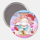 Cute Lucky Cat Magnet (Voorkant / Achterkant)