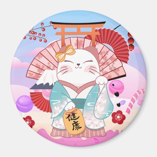 Cute Lucky Cat Magnet (Voorkant)