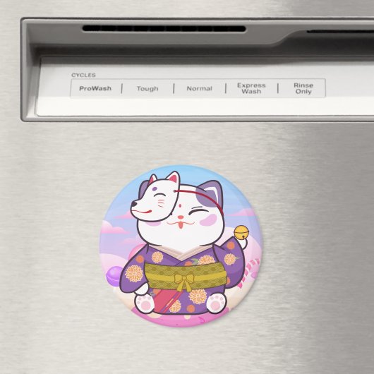Cute Lucky Cat Magnet (Insitu (Vaatwasser))