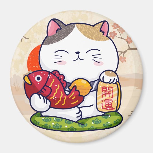 Cute Lucky Cat Magnet (Voorkant)