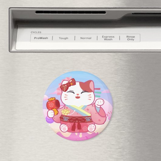 Cute Lucky Cat Magnet (Insitu (Vaatwasser))