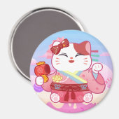 Cute Lucky Cat Magnet (Voorkant / Achterkant)