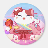 Cute Lucky Cat Magnet (Voorkant)