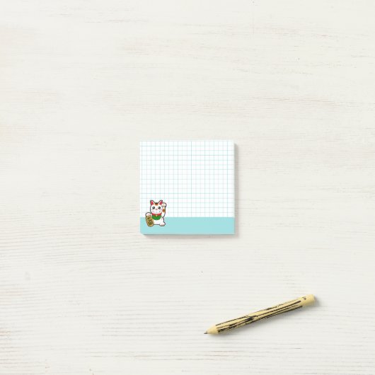 Cute Lucky Cat Post-it® Notes (Op bureau)