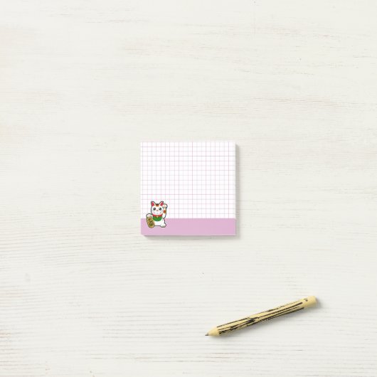 Cute Lucky Cat Post-it® Notes (Op bureau)
