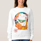 Cute Lucky Cat Sweatshirt (Voorkant)