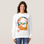 Cute Lucky Cat Sweatshirt (Voorkant volledig)