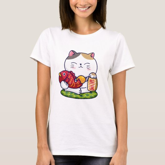 Cute Lucky Cat T-shirt (Voorkant)