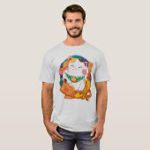 Cute Lucky Cat T-shirt (Voorkant volledig)