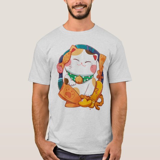 Cute Lucky Cat T-shirt (Voorkant)