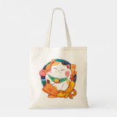 Cute Lucky Cat Tote Bag (Achterkant)