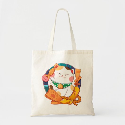 Cute Lucky Cat Tote Bag (Voorkant)
