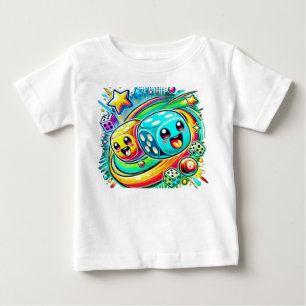 Cute Lucky Dobbelsteen Baby T-Shirt – Kleurrijke K