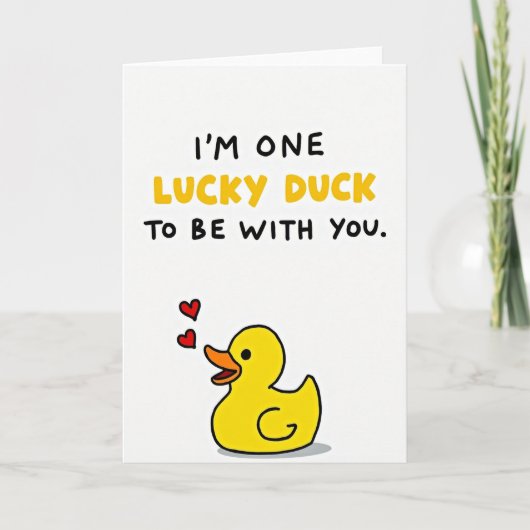 Cute Lucky Duck Love Card Kaart (Voorkant)