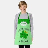 Cute Lucky Four Leaf Clover St. Patricks Day Kinde Schort (Gedragen)