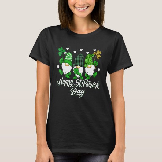 cute lucky gnome happy st patricks day family outf t-shirt (Voorkant)