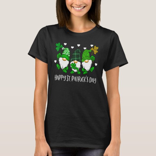Cute Lucky Gnome Happy St Patricks Day Family Outf T-shirt (Voorkant)