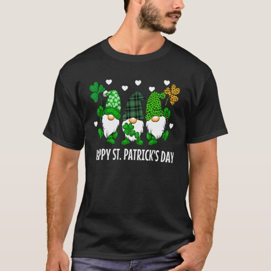 cute lucky gnome happy st patricks day family outf t-shirt (Voorkant)
