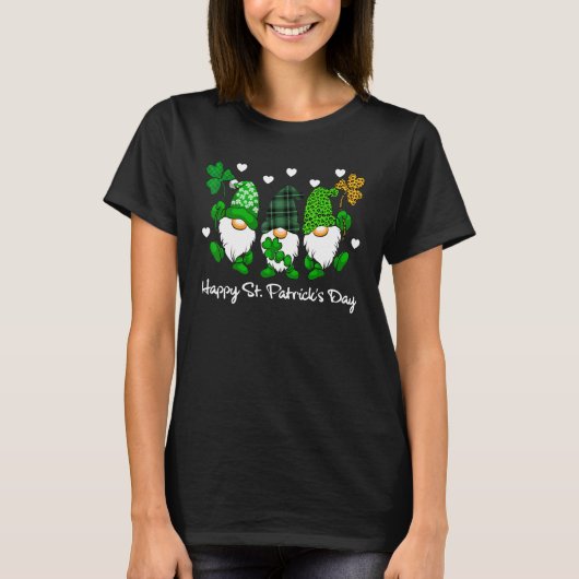 cute lucky gnome happy st patricks day family outf t-shirt (Voorkant)