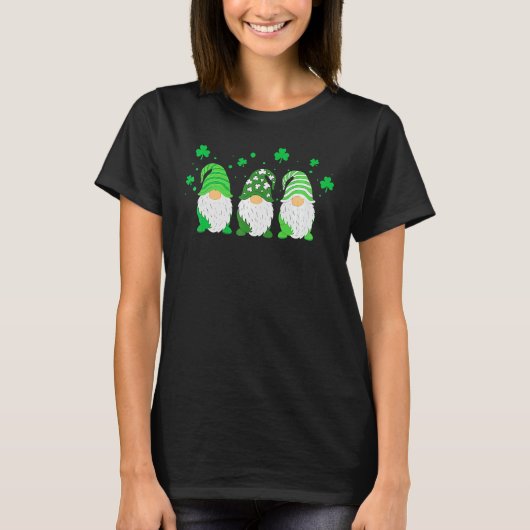 Cute Lucky Gnome Happy St Patricks Day Family Outf T-shirt (Voorkant)