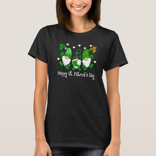 Cute Lucky Gnome Happy St Patricks Day Family Outf T-shirt (Voorkant)
