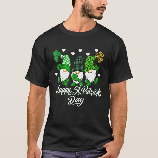cute lucky gnome happy st patricks day family outf t-shirt (Voorkant)