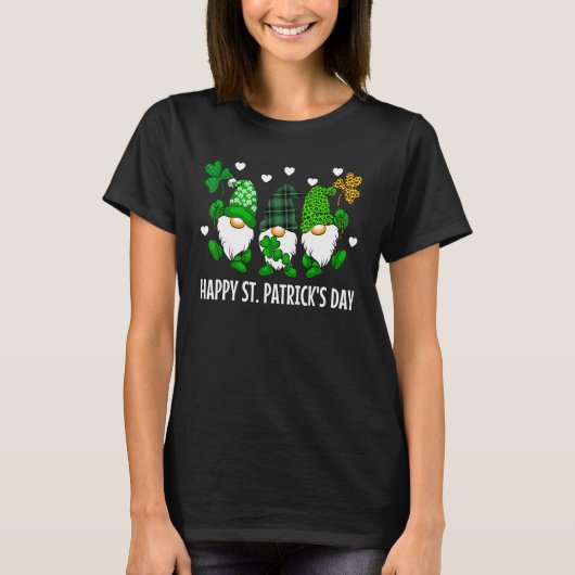 cute lucky gnome happy st patricks day family outf t-shirt (Voorkant)