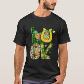 Cute Lucky Gnome Shamrock Happy St Patricks Day Fa T-shirt (Voorkant)