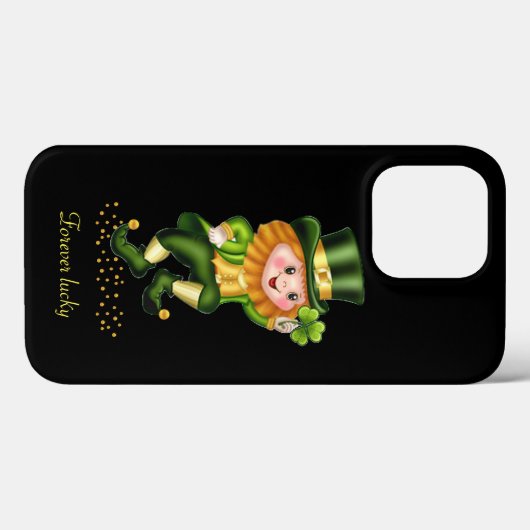 Cute Lucky Green Gnome op Black Case-Mate iPhone Case (Achterkant (horizontaal))