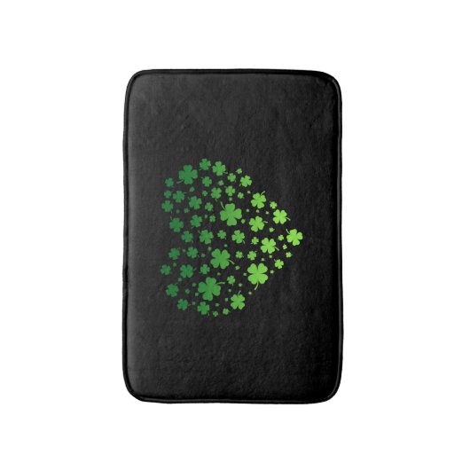 Cute Lucky Heart Shamrock Happy St Patricks Day Badmat (Voorkant Verticaal)