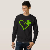 Cute Lucky Heart Shamrock Happy St Patricks Day Fa Trui (Voorkant volledig)