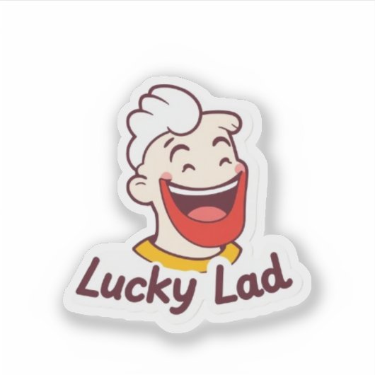 Cute Lucky Lad Irish Sticker (Voorkant)