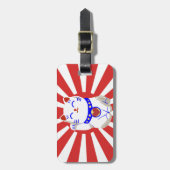 Cute Lucky leuke neko kat rood en wit Bagagelabel (Voorkant verticaal)