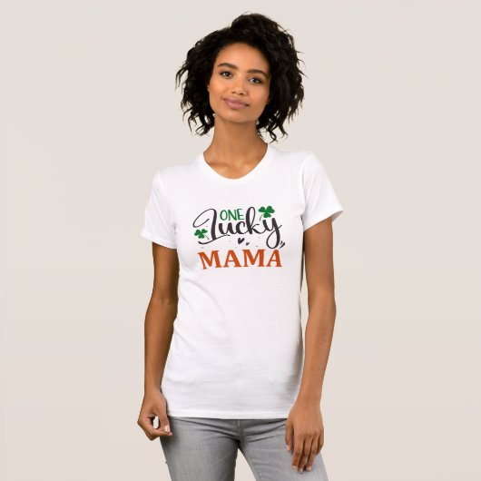Cute Lucky Mama St Patricks Day T-Shirt (Voorkant volledig)