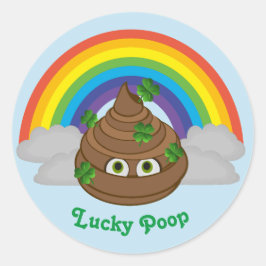 Cute Lucky Poop Ronde Sticker