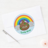 Cute Lucky Poop Ronde Sticker (Envelop)