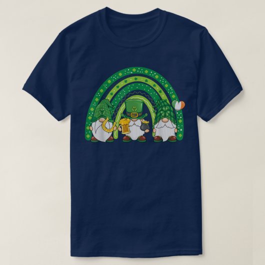 Cute Lucky Rainbow Gnome Happy St Patricks Day Fam T-shirt (Design voorkant)