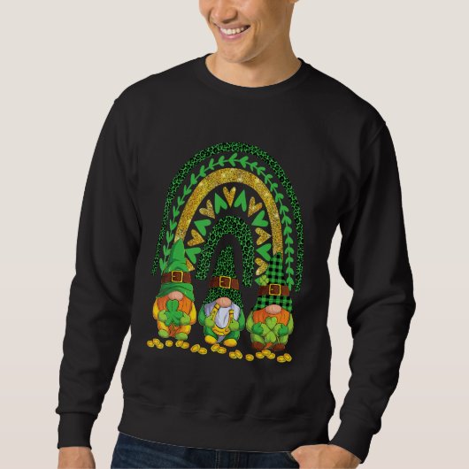 Cute Lucky Rainbow Irish Gnome Happy St Patricks D Trui (Voorkant)
